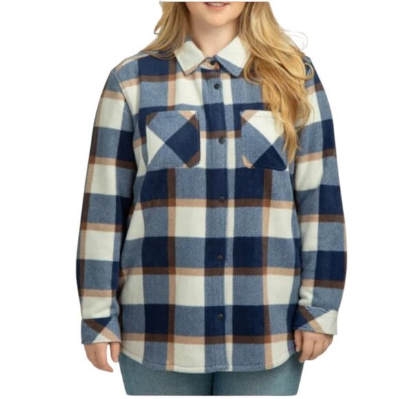 NEW RealTree Bonded Fleece Shacket | Navy - Picture 1 of 8